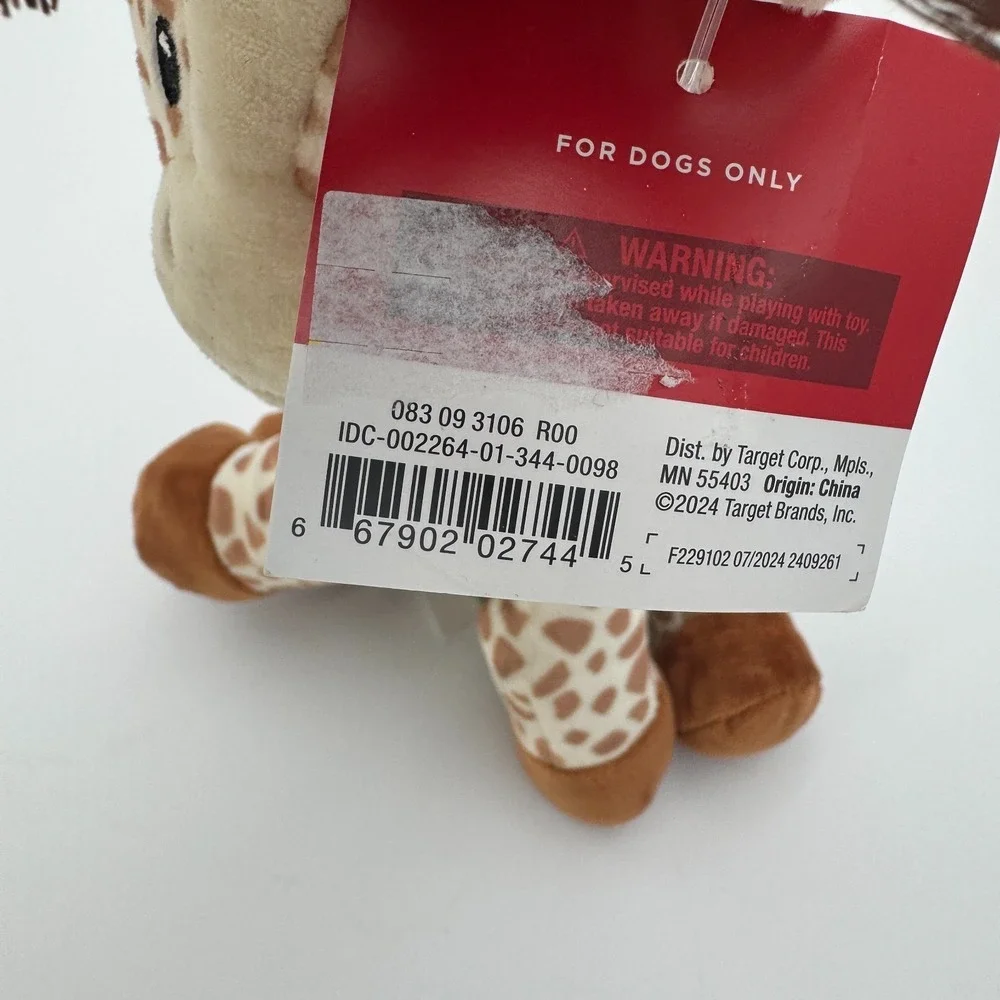 Wondershop Plush Giraffe Dog Toy Green Sweater Rope Horns New with tags